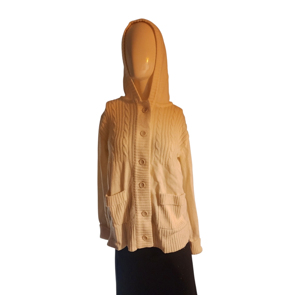 Women's Cream Hooded Sweater